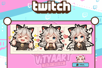 draw cute chibi cartoon emote,emoji for twitch,discord,or youtube