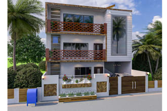 model exterior house render in sketchup