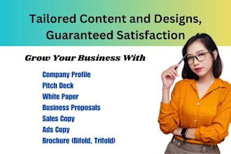 write and edit a customized white paper, company profile, pitch deck and PPT