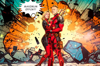 custom marvel dc or manga style art and personalized character design