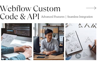 implement custom code and api integrations for webflow