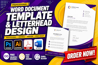 create proposal word template, report letterhead