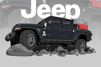draw awesome car vector illustration of your jeep
