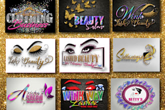 design  eyelashes, feminine, cosmetic and beauty logo