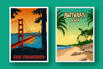 design the best retro vintage travel poster