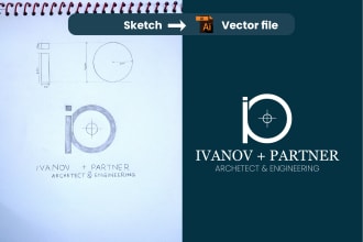make a vectorized logo from your sketch hand drawing or idea