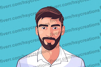 draw cartoon vector portrait illustrations of images