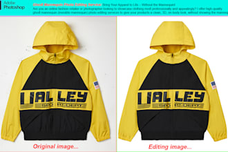 do professional ghost mannequin and flat lay clothing edits