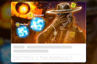 design a youtube thumbnail for destiny 2