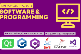 do programming project on java, qt, vb, cpp, sql