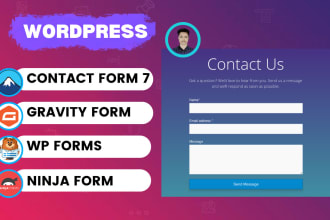 create or fix wordpress contact form 7, wpform, ninja form, gravity form