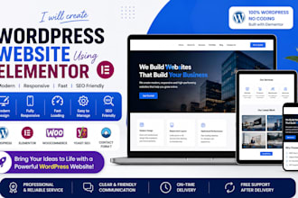 develop a responsive wordpress website with elementor