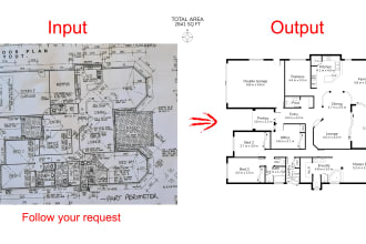redraw floor plan follow requirement