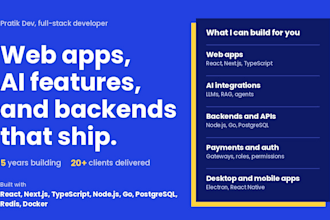 take your idea into production as a full stack engineer