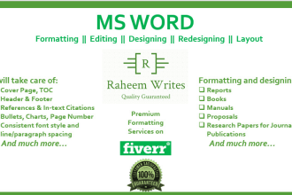 provide professional ms word formatting services