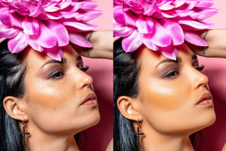 high end beauty, fashion portrait retouch and photo editing