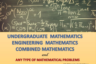 be your mathematics tutor for undergraduate mathematics