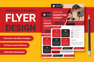 design corporate business flyer event, poster leaflet brochure design in 12 hrs