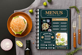 creative restaurant food menu,chakbord design and menus design