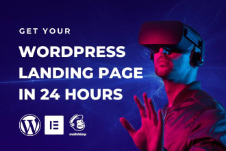 design modern wordpress landing page,elementor landing page, or squeeze page