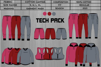 do fashion apparel flat sketch and tech packs
