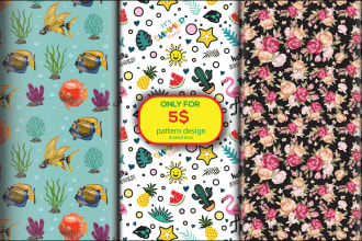 do or edit a floral, hand drawn, textile, geometric, seamless repeat pattern
