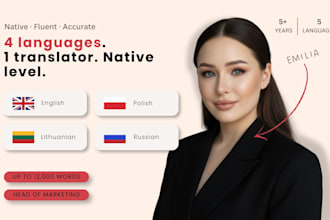 translate manually english, polish, lithuanian and russian