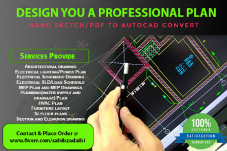 draw an architectural, electrical plan, mep drawings