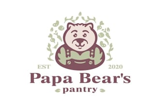 do awesome bear logo design with vector file