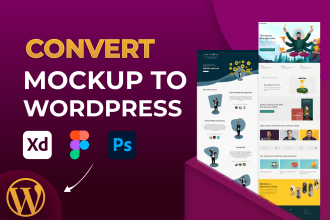 convert figma to wordpress, xd or PSD to wordpress, figma to elementor website