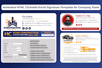 design HTML email signature, clickable HTML email signature template