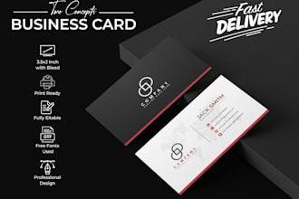 design business card with two concepts 12hours