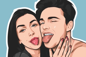 draw couple, family and group into amazing vector cartoon
