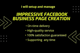setup and manage  facebook business page creation
