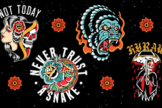 create a cool tattoo style graphic design for you