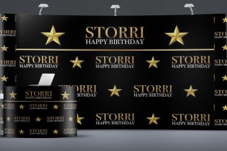 design a printable backdrop, or trade show banner and table cloth