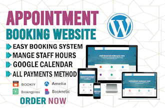 create appointment booking website using amelia and bookly and booknetic