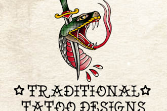 create a custom traditional tattoo style design