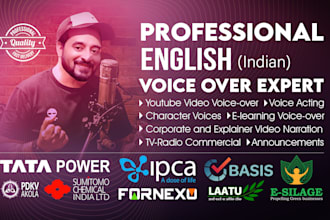 do professional  indian english voice over for you