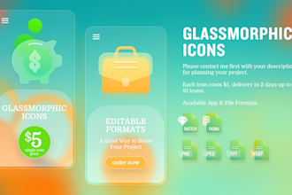 design glassmorphic custom icons