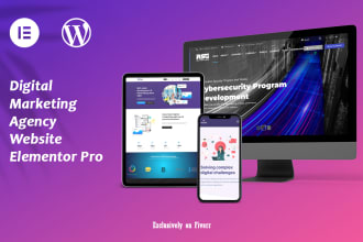 develop digital marketing agency website with elementor pro