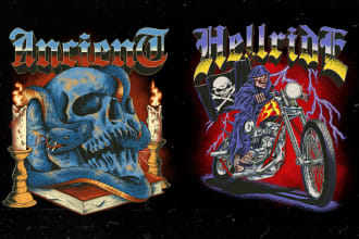 create awesome skull and skeleton illustration for clothing