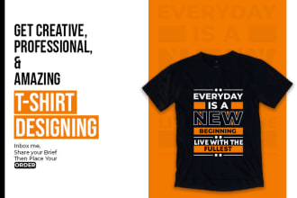 create a trendy minimal and typography t shirt design
