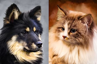 draw beautiful pet portrait based on your photo
