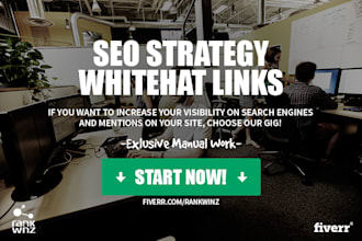 do manual SEO strategy with whitehat links for 30 days