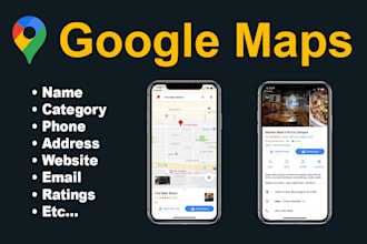 do google maps scraping and find emails, b2b lead generation