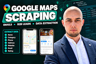 do google maps scraping and find emails, b2b lead generation