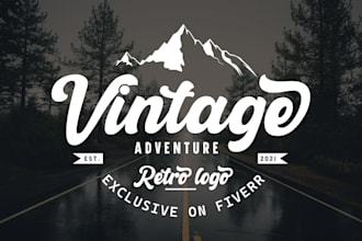 vintage badge retro design for t shirt logo design