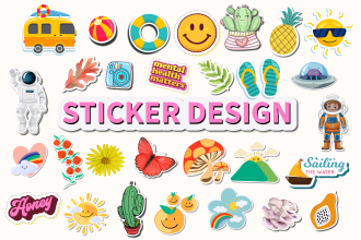 design unique logo, sticker, badge, patch die cut and decal