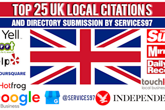 create best 300 UK local citations and local listing